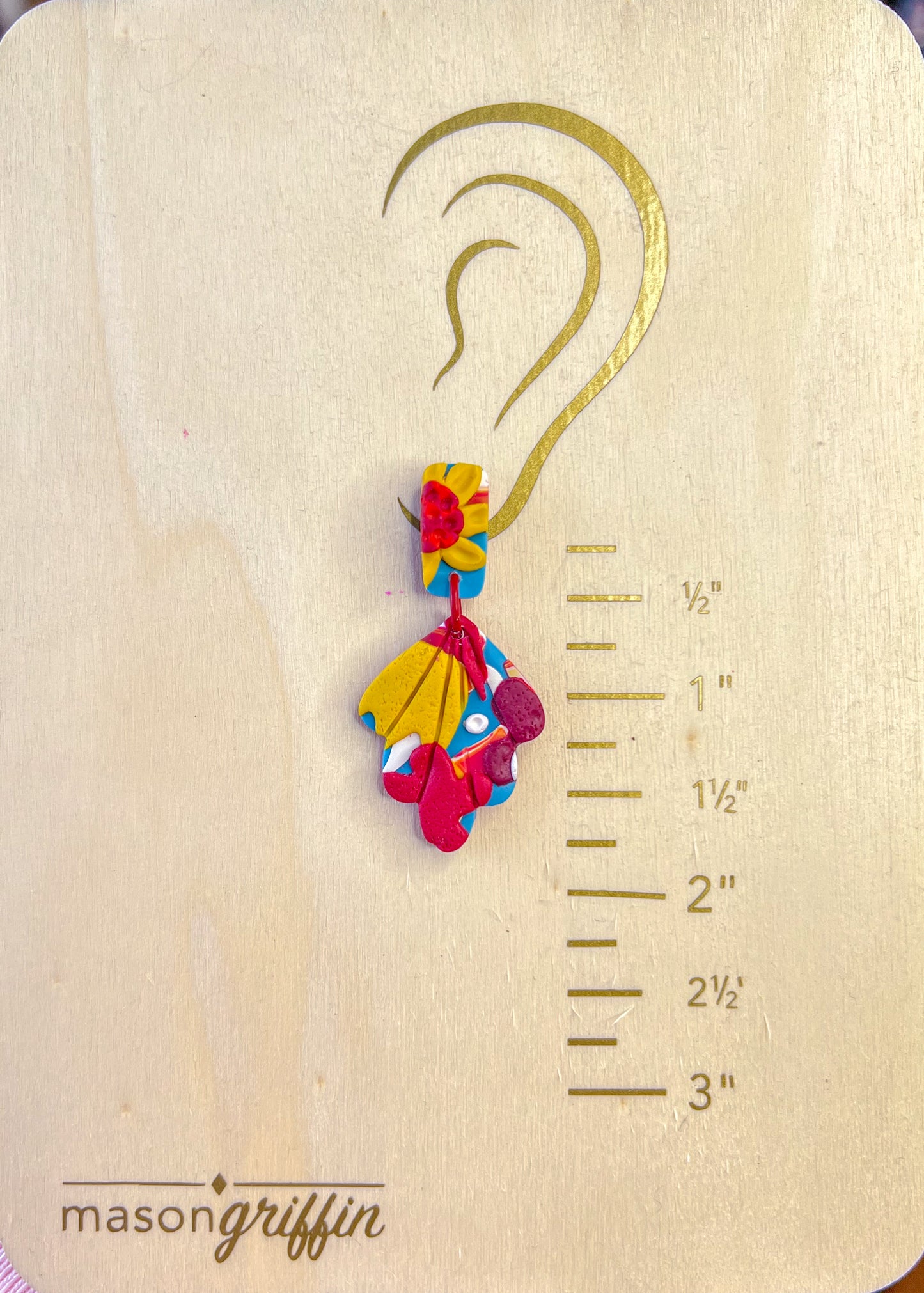 Retro Flower Fan Drop Pierced Earrings