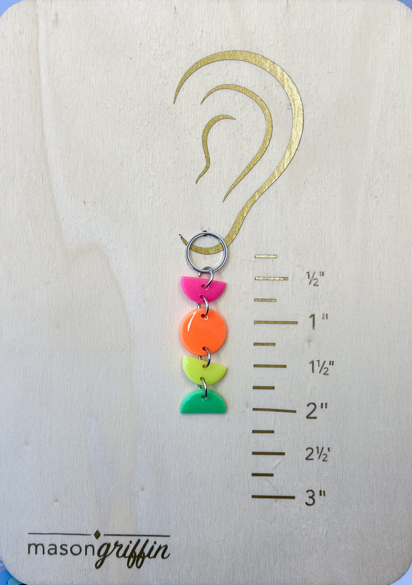 Neon Moon Phase Gloss Dangle Pierced Earrings