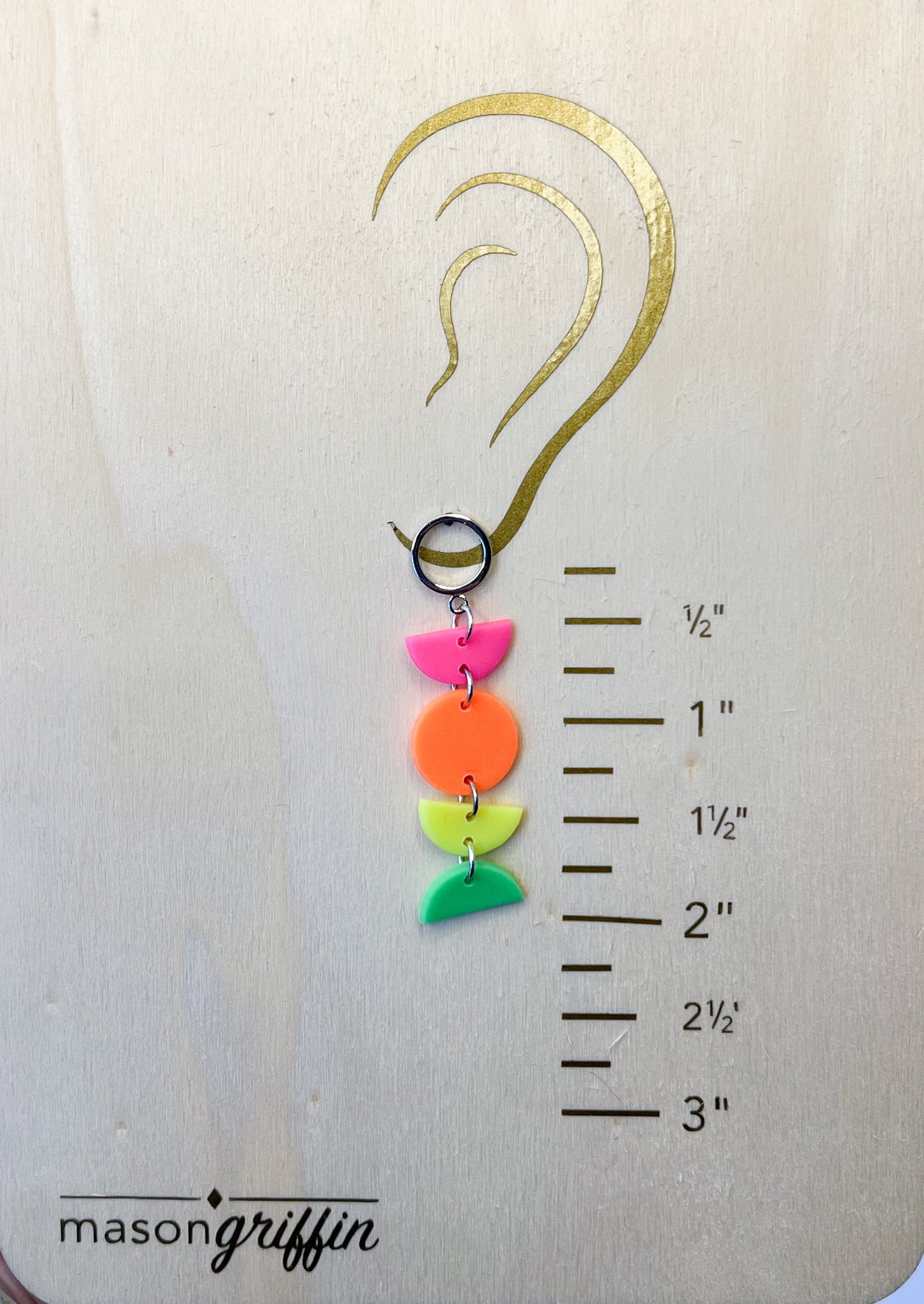 Neon Moon Phase Matte Dangle Pierced Earrings