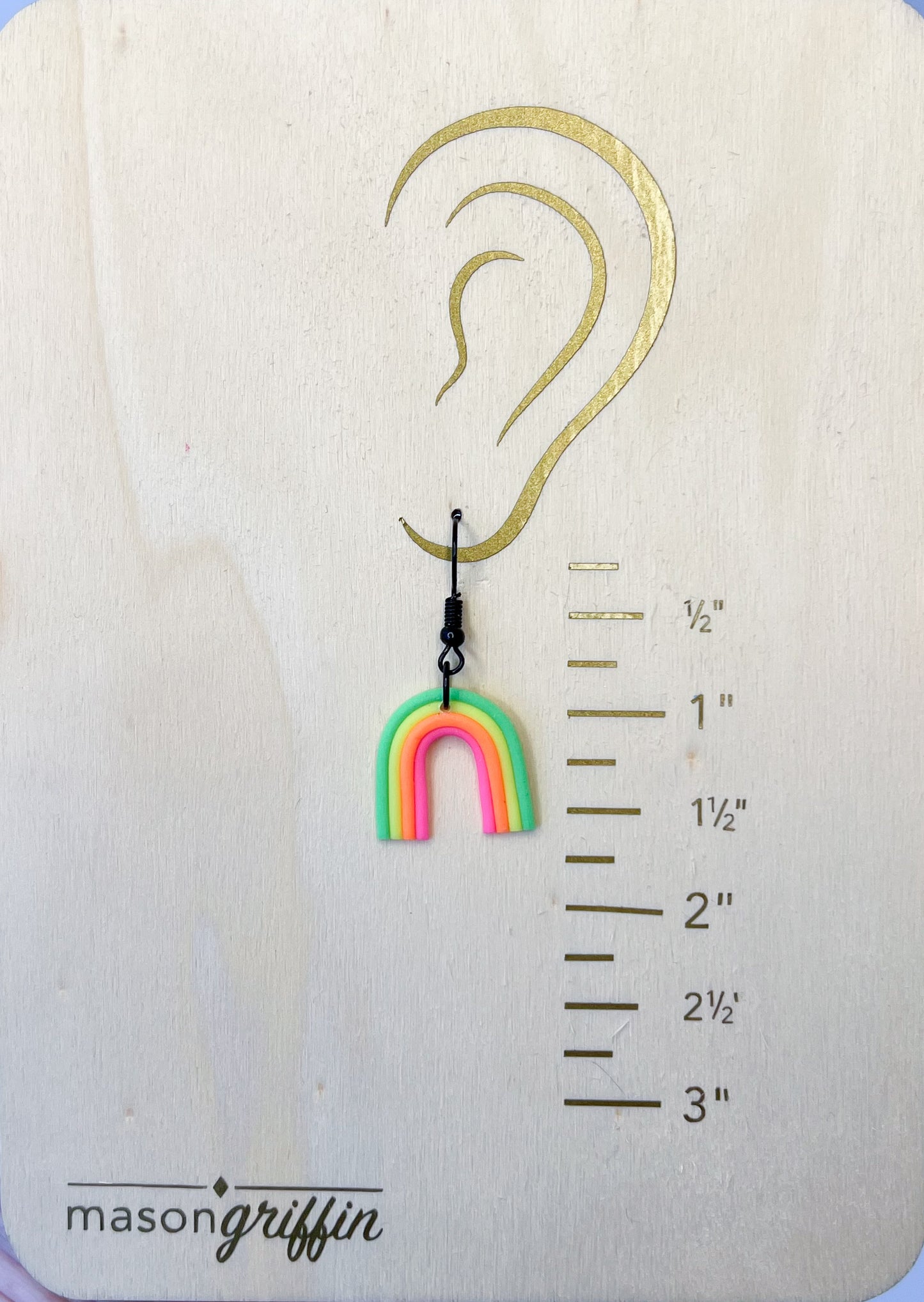 Neon Rainbow Drop Pierced Earrings