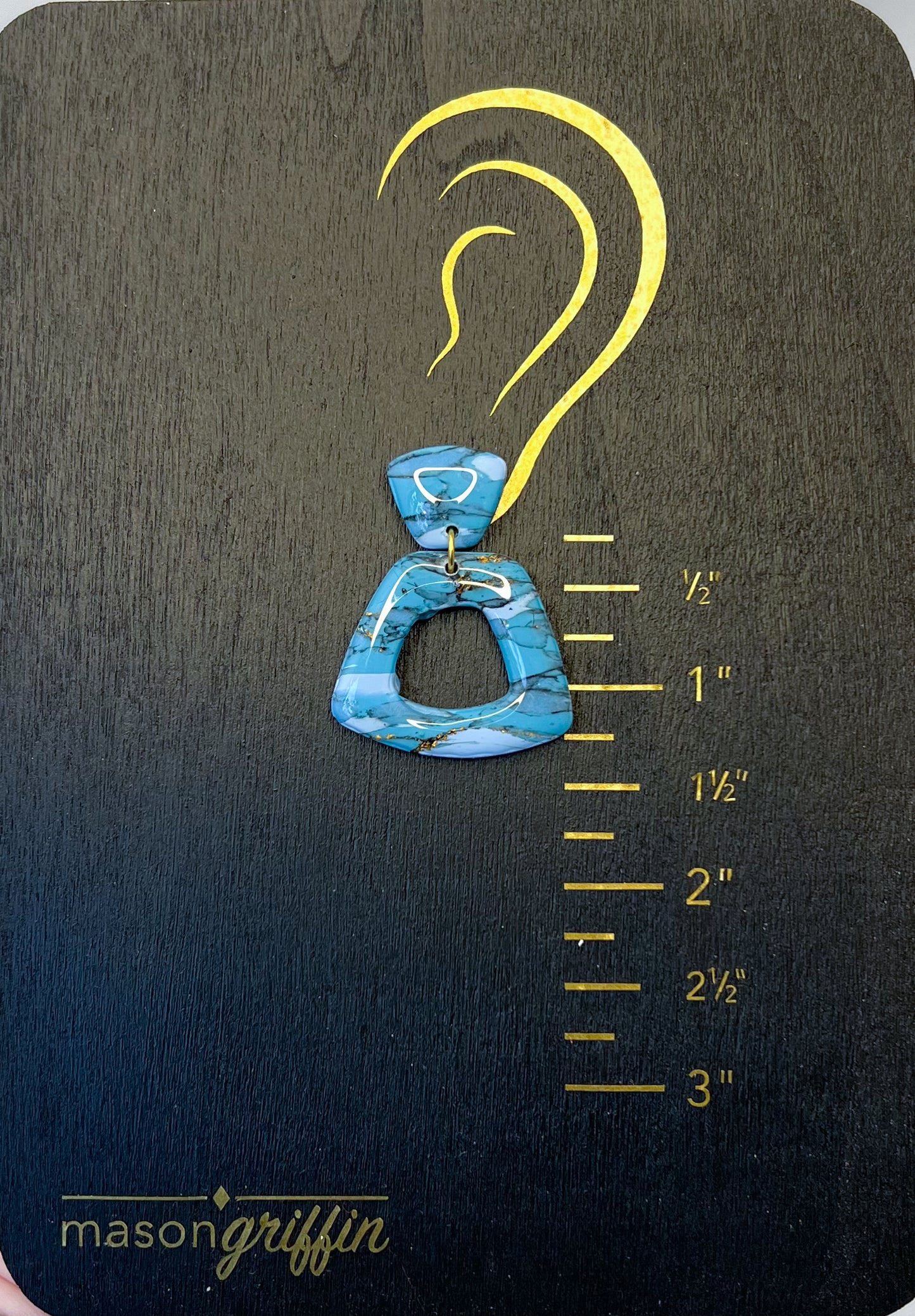 Turquoise Poly View Dangle Pierced Earrings