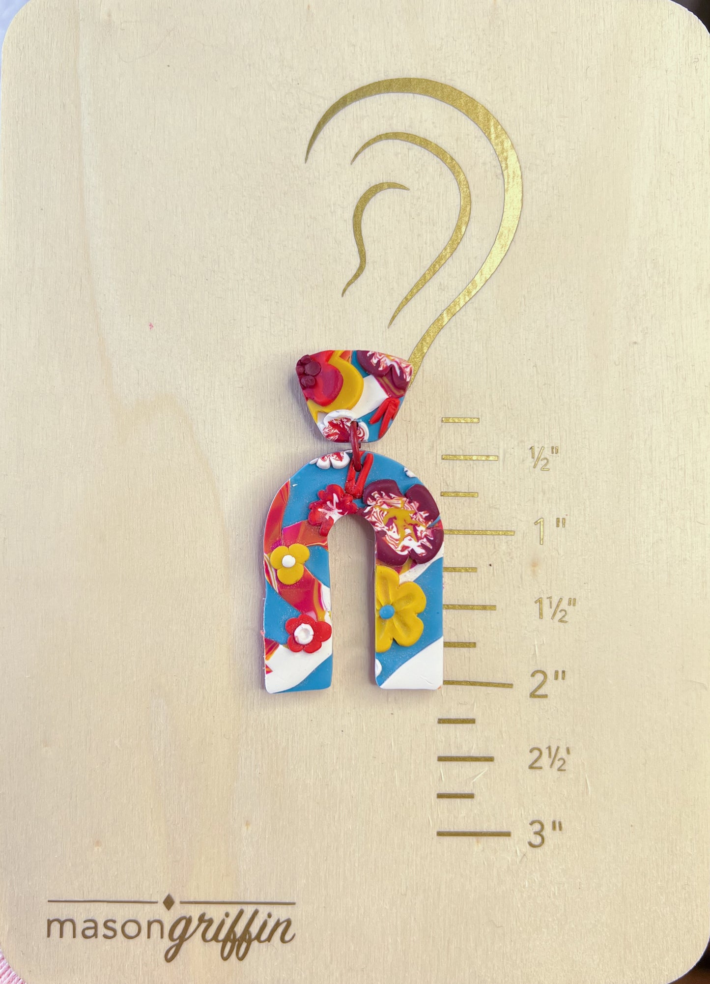 Retro Flower Arch Drop Pierced Earrings