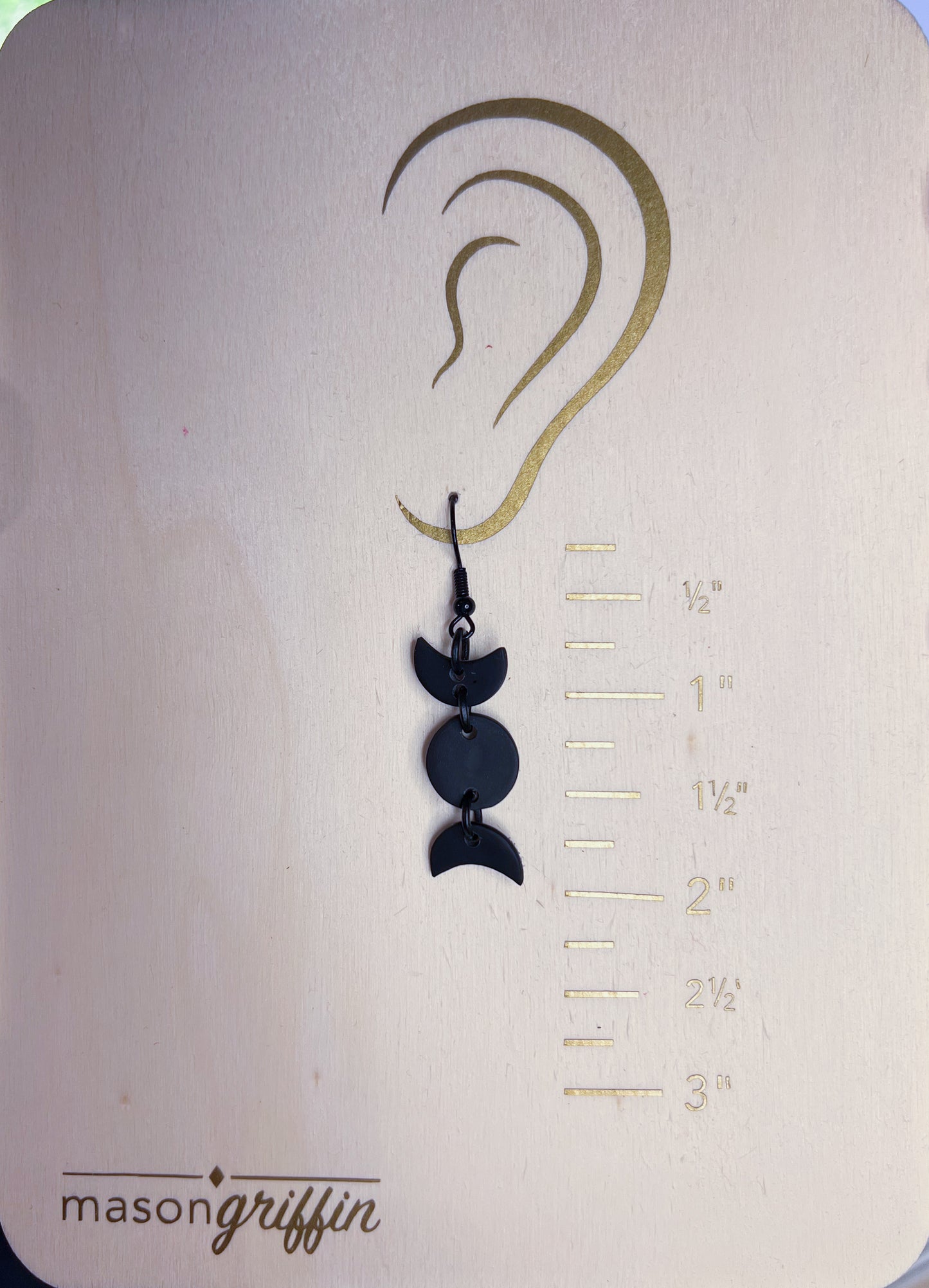 Black Moon Phases Pierced Earrings