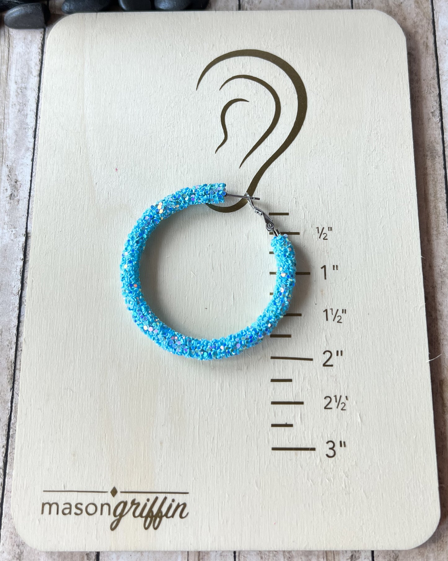 Ocean Sparkle Large Hoop Pierced Earrings