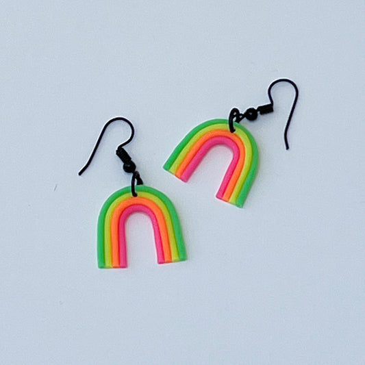 Neon Rainbow Drop Pierced Earrings