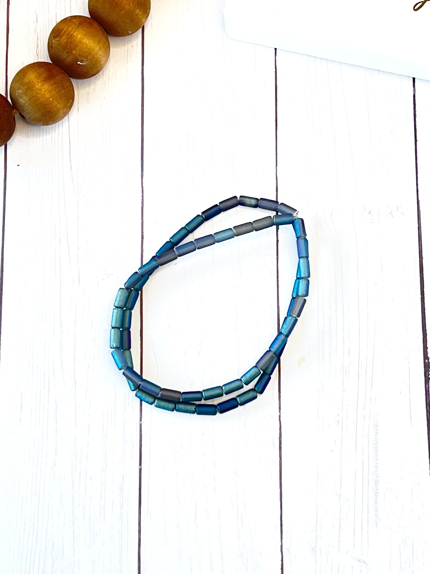 Aqua Iridescent Cluster Bracelet