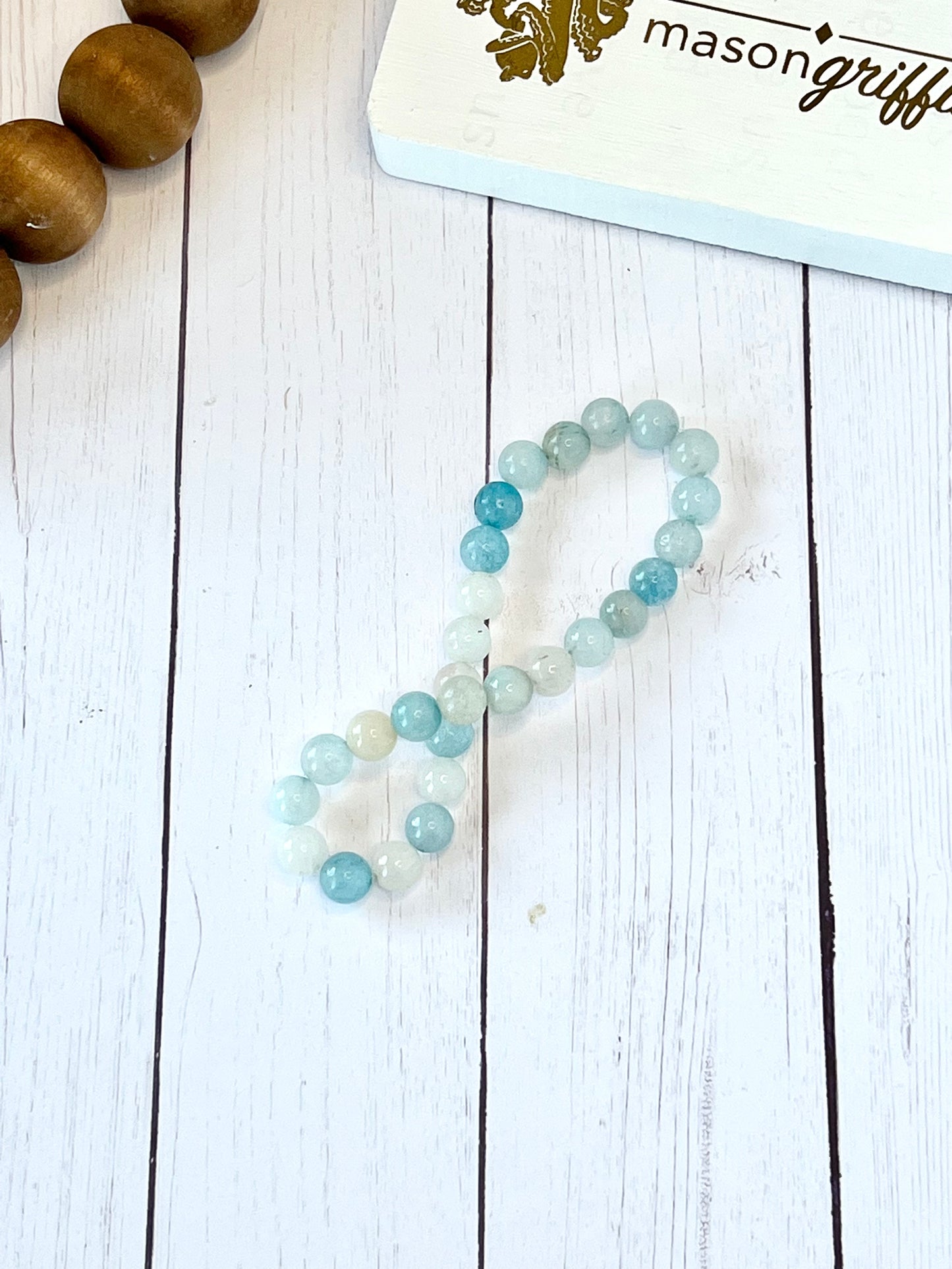 Aqua Iridescent Cluster Bracelet