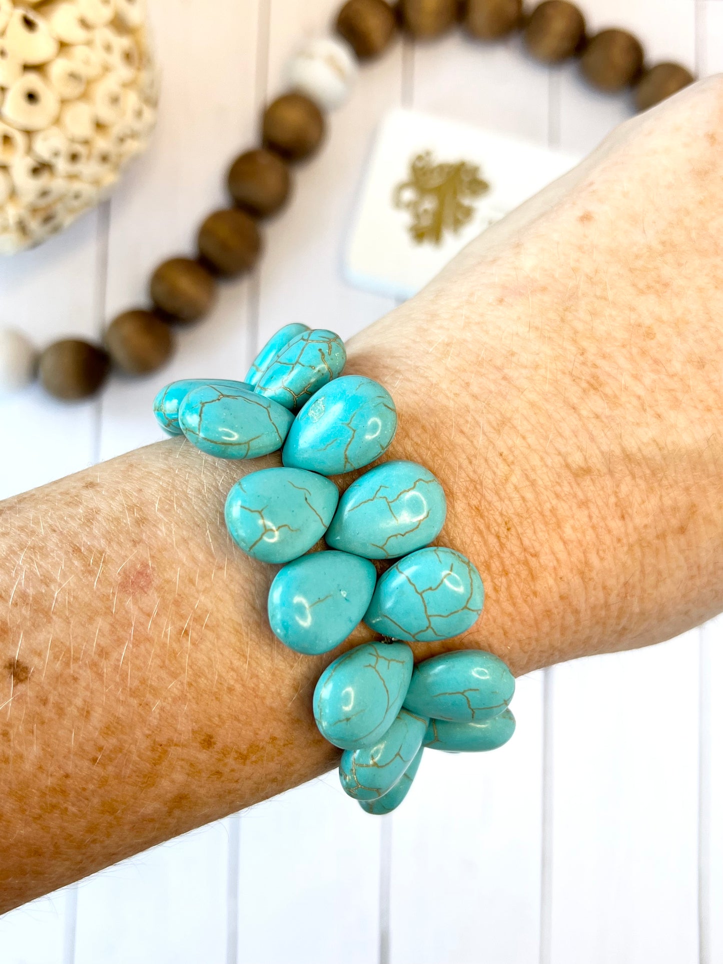 Turquoise Marble Teardrop Bracelet