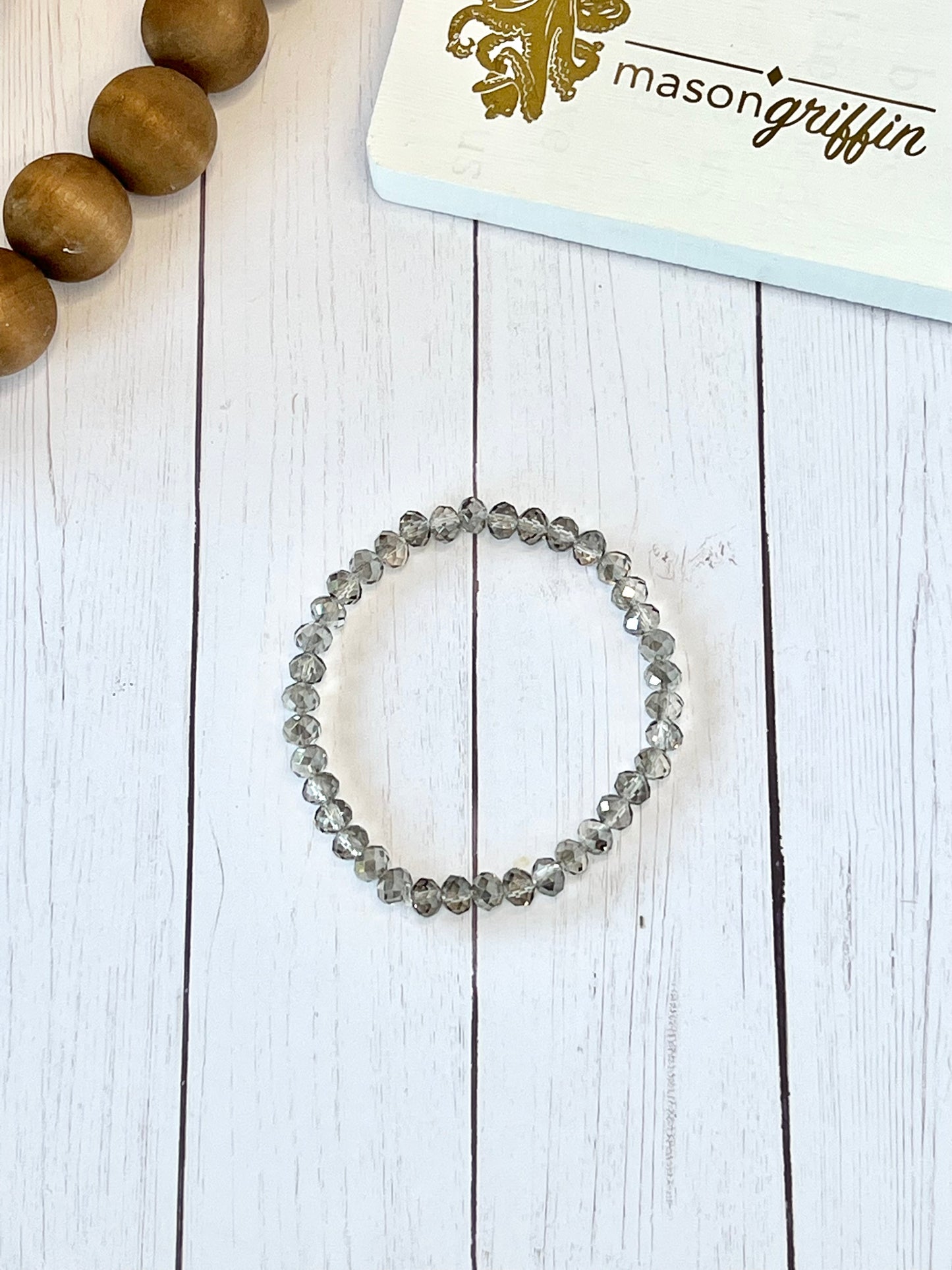 Shades of Gray Iridescent Cluster Bracelet