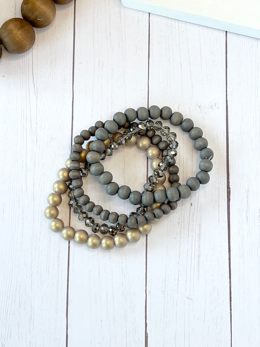 Shades of Gray Cluster Bracelet