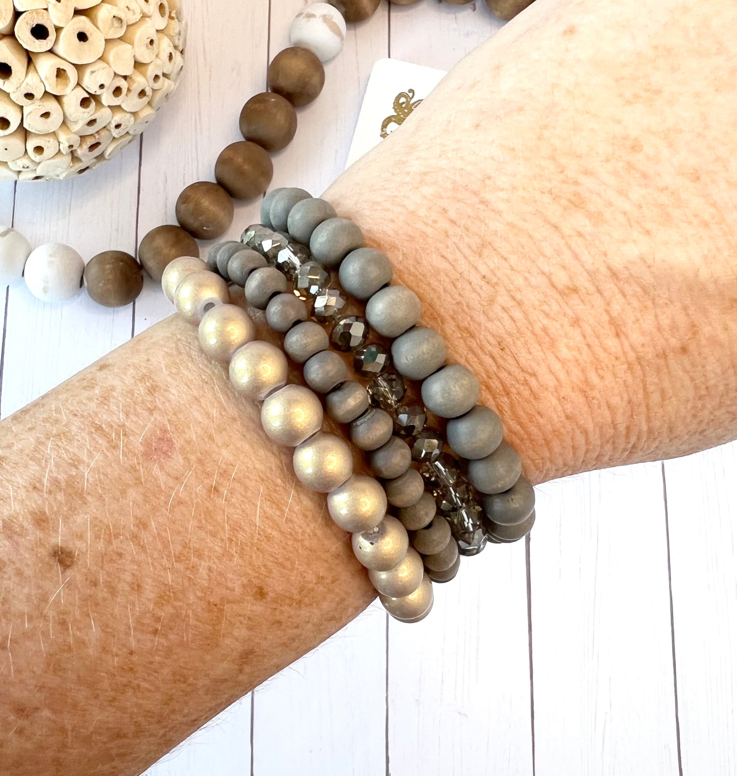 Shades of Gray Cluster Bracelet